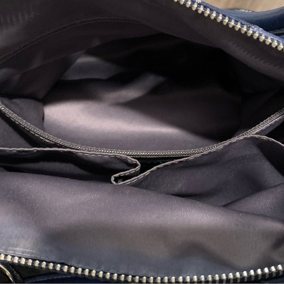 Coach Madison Blue Satin Handbag 15935 Missing Long Strap - Picture 5 of 6